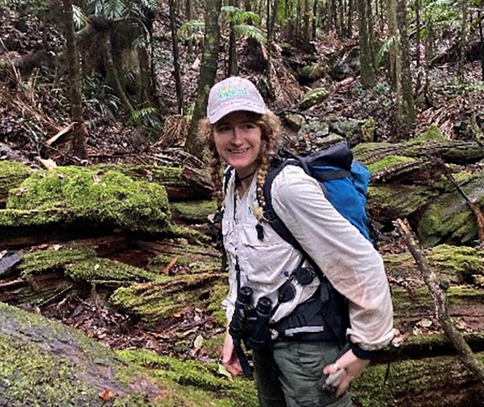 ELA ecologist Phoebe Smith records a ravine orchid (listed as vulnerable in NSW)