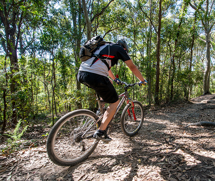 A mountain bike rider enjoying the Bombala track.