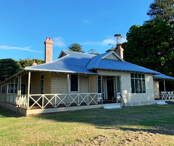 A weatherboard house