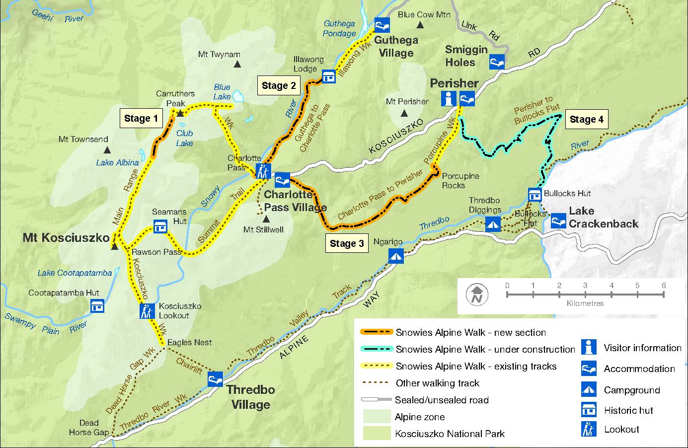 Map of the Snowies Alpine Walk