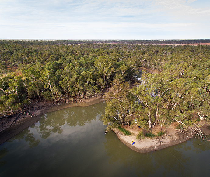 Sandy Bend at Woolpress Bend campground, Yanga National Park