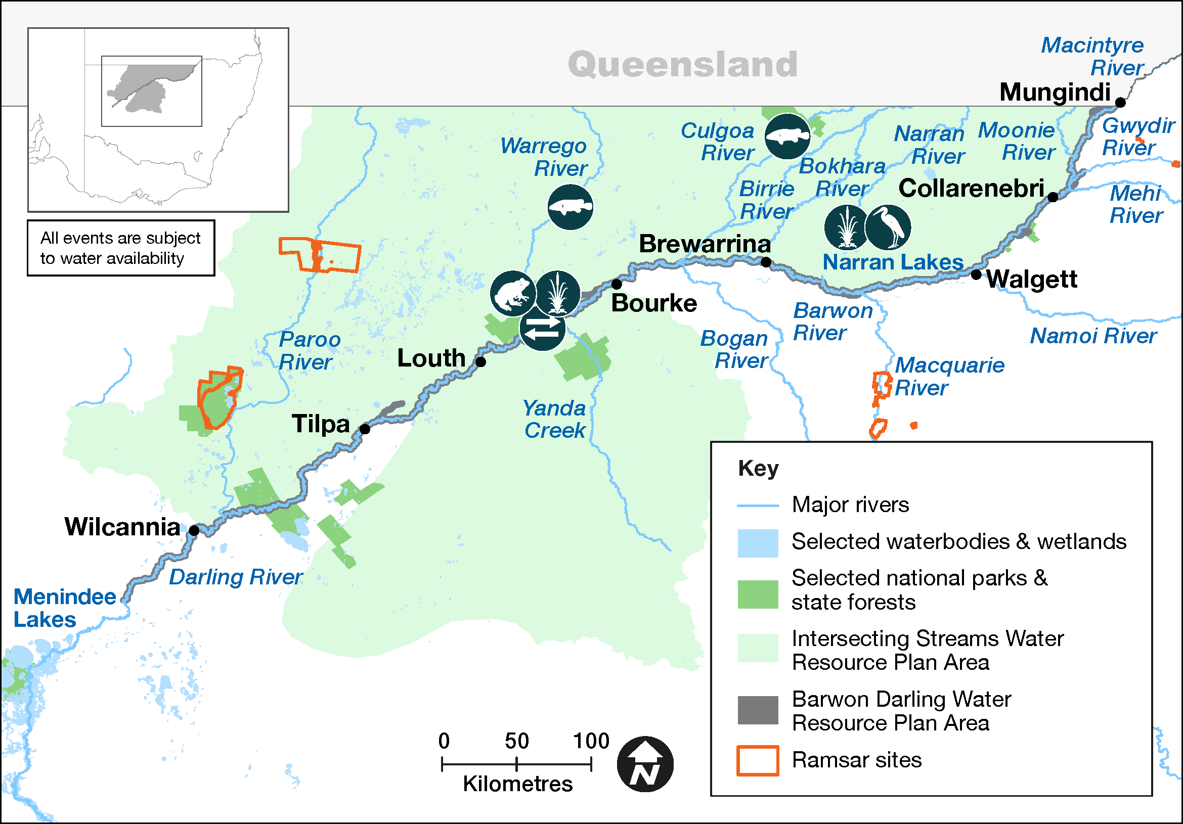 Map of proposed annual priority targets in the Intersecting Streams Resource Plan area 2023–24