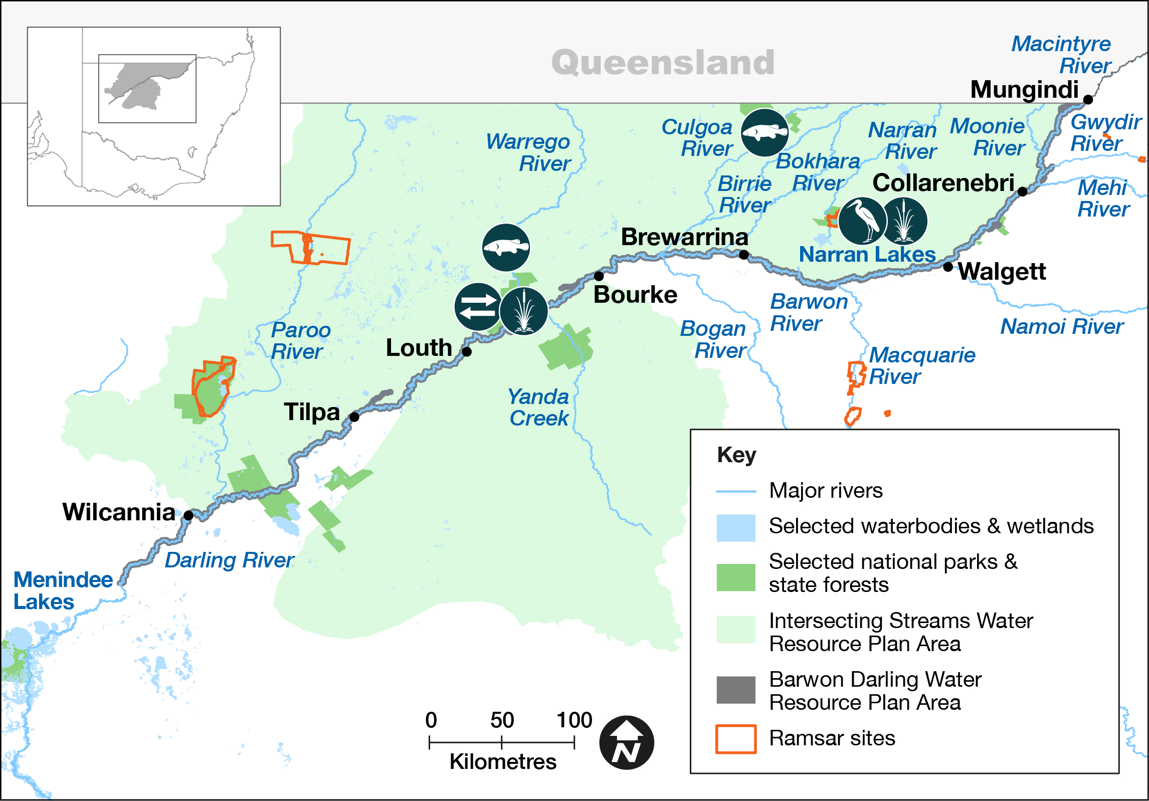 Map of the Intersecting Streams Water Resource Plan area 2022–23