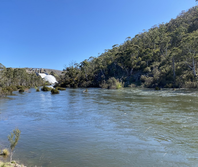 View of the Jindabyne Dam.